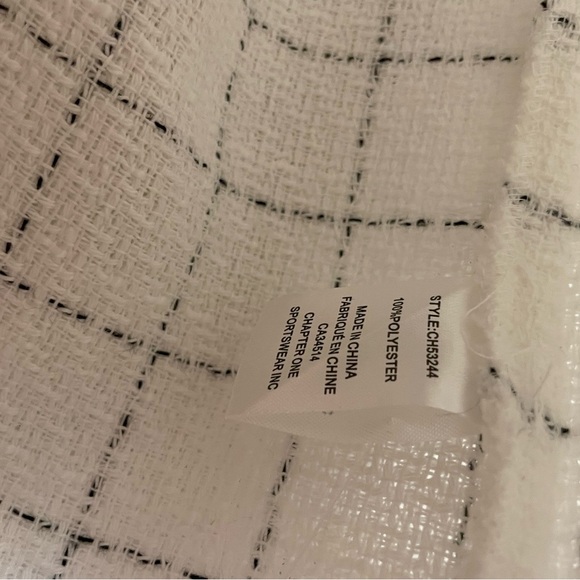 C by One White and Black Fringe Plaid Cabincore Shirt Jacket Size 1X - Picture 7 of 7